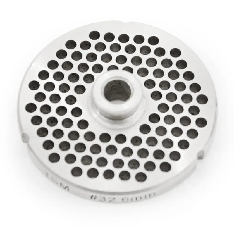 #32 Stainless Steel 1/4" Grinder Plate with Hub