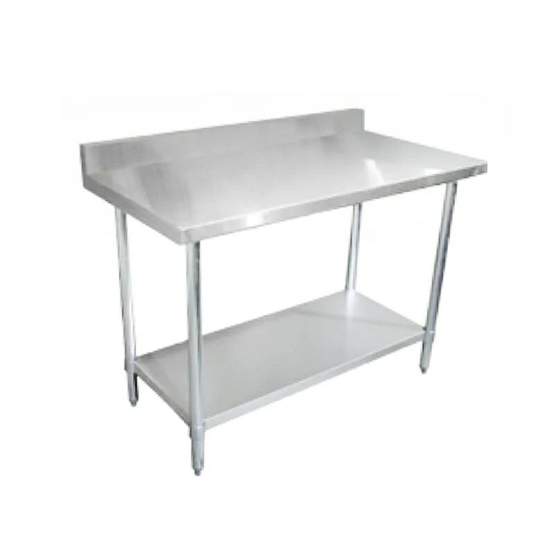 Stainless Steel Table with Backsplash, 24" x 48"