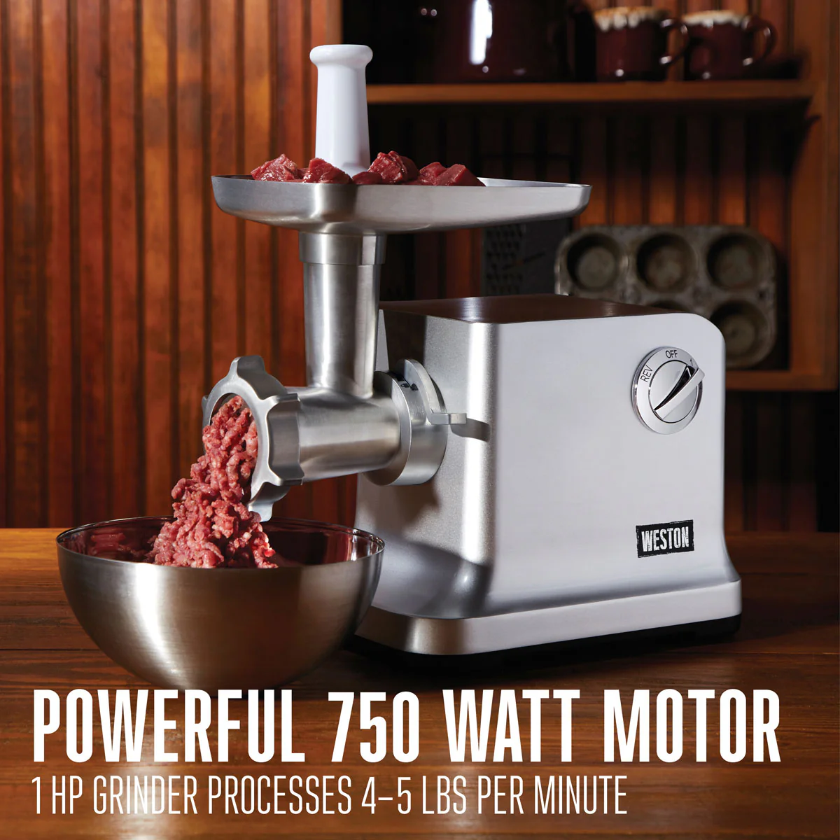 #12 Weston Meat Grinder with Stuffer - 1HP - Image 4